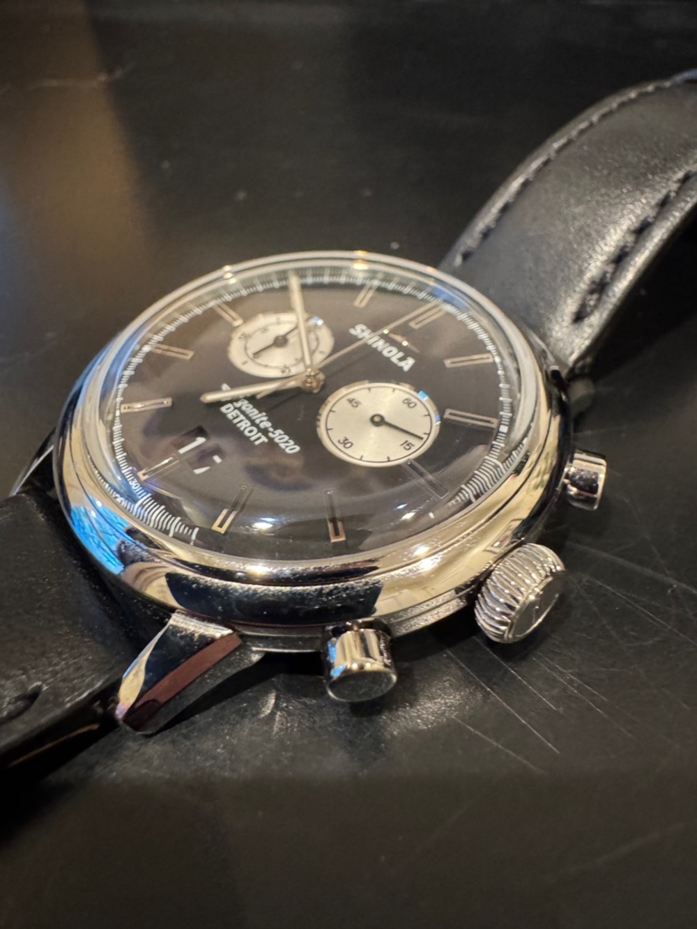 Shinola Bedrock Chronograph Watch with Black Leather Strap - Picture 8 of 14